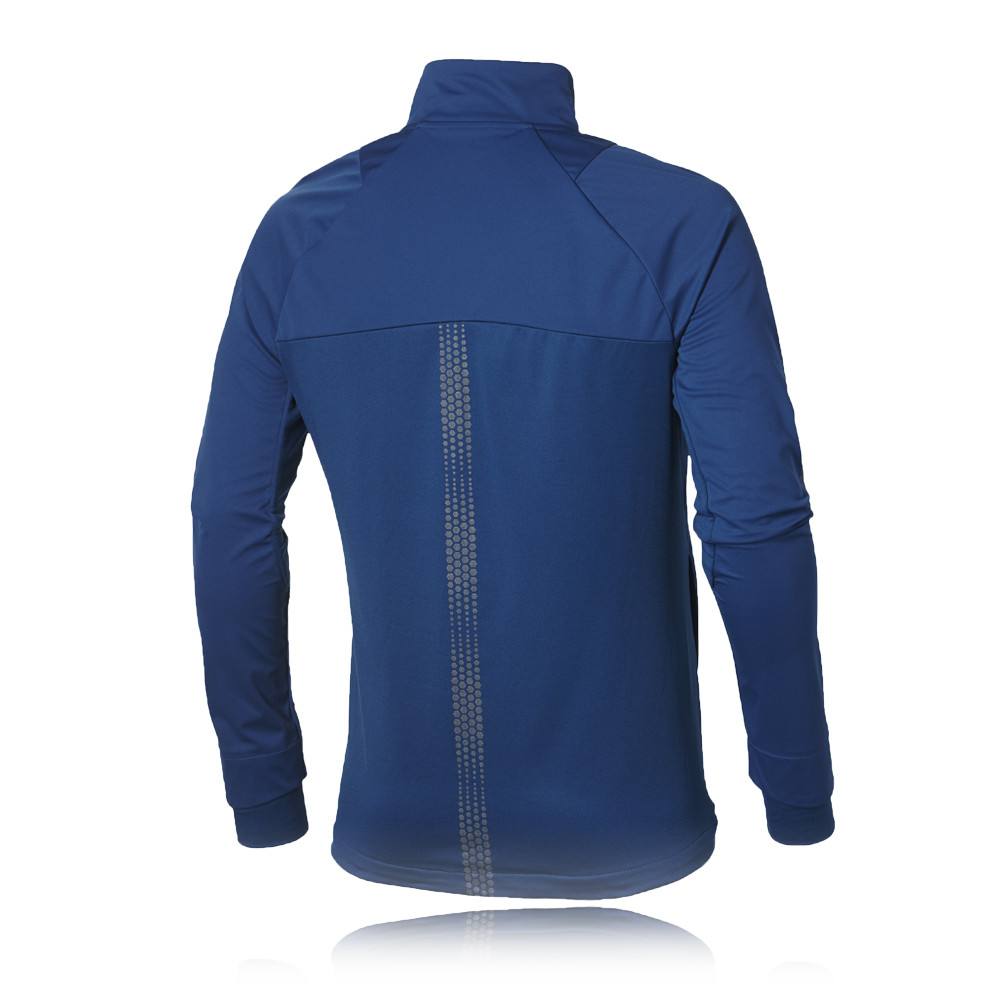 Asics LiteShow Winter Mens Blue Water Resistant Long Sleeve Running Jacket Top eBay